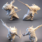 Hatsuharu, Hanzaki Swordbreaker Salamander Ninja - Single Roleplaying Miniature for D&D or Pathfinder -32mm Scale Resin 3D Print - Cobramode - Gootzy Gaming