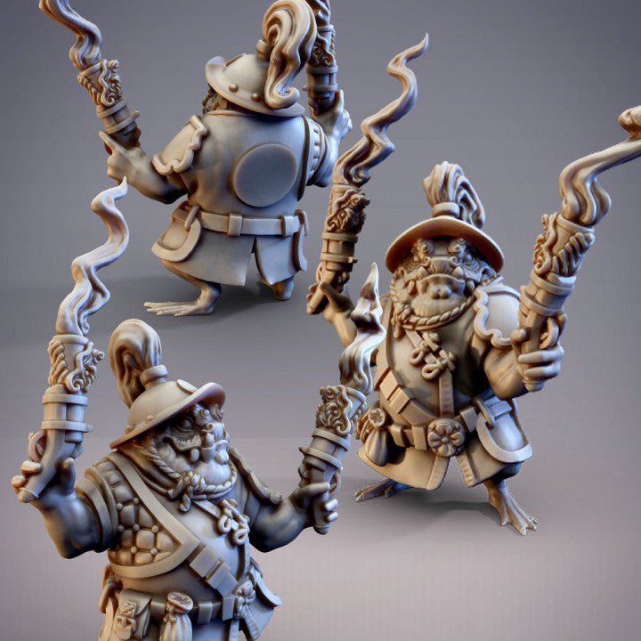 Hikiyama, Hikiga Frog Ogre Gunner- Single Roleplaying Miniature for D&D or Pathfinder - 32mm Scale Resin 3D Print - Cobramode - Gootzy Gaming
