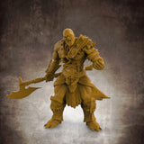 Human Barbarian with Hunter Ax - Roleplaying Mini for D&D or Pathfinder - 32mm Scale High Quality 8k Resin 3D Print - Lion Tower Miniatures - Gootzy Gaming