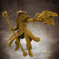 Human Dragonfire Wizard Mage with Dragon Staff - Roleplaying Mini for D&D or Pathfinder - 32mm Scale High Quality 8k Resin 3D Print - Lion Tower Miniatures - Gootzy Gaming