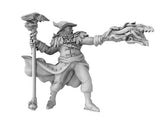 Human Dragonfire Wizard Mage with Dragon Staff - Roleplaying Mini for D&D or Pathfinder - 32mm Scale High Quality 8k Resin 3D Print - Lion Tower Miniatures - Gootzy Gaming
