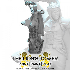 Human Female Sorceress Wizard - Roleplaying Mini for D&D or Pathfinder - 32mm Scale High Quality 8k Resin 3D Print - Lion Tower Miniatures - Gootzy Gaming