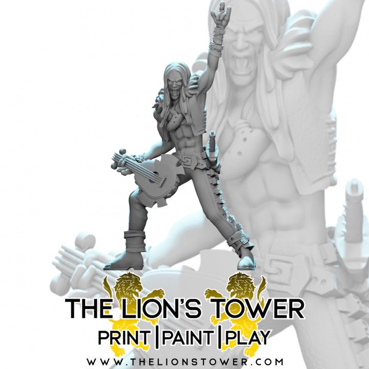Human Male Bard with Lute, Ocarina, and Sword - Roleplaying Mini for D&D or Pathfinder - 32mm Scale High Quality 8k Resin 3D Print - Lion Tower Miniatures - Gootzy Gaming