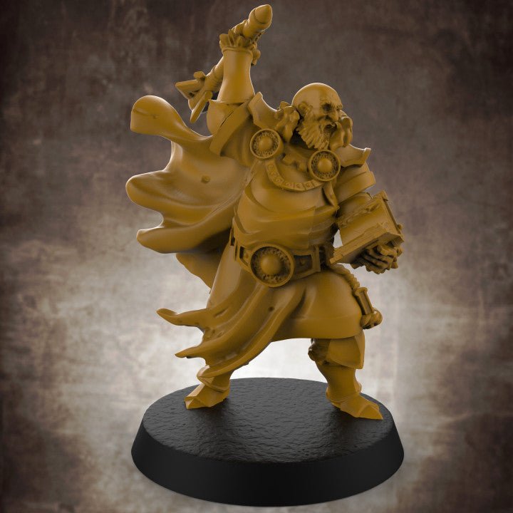 Human Male Cleric With Mace and Holy Book - Roleplaying Mini for D&D or Pathfinder - 32mm Scale High Quality 8k Resin 3D Print - Lion Tower Miniatures - Gootzy Gaming
