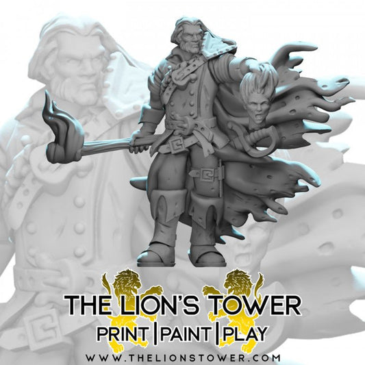 Human Male Grizzled Witch Hunter - Roleplaying Mini for D&D or Pathfinder - 32mm Scale High Quality 8k Resin 3D Print - Lion Tower Miniatures - Gootzy Gaming