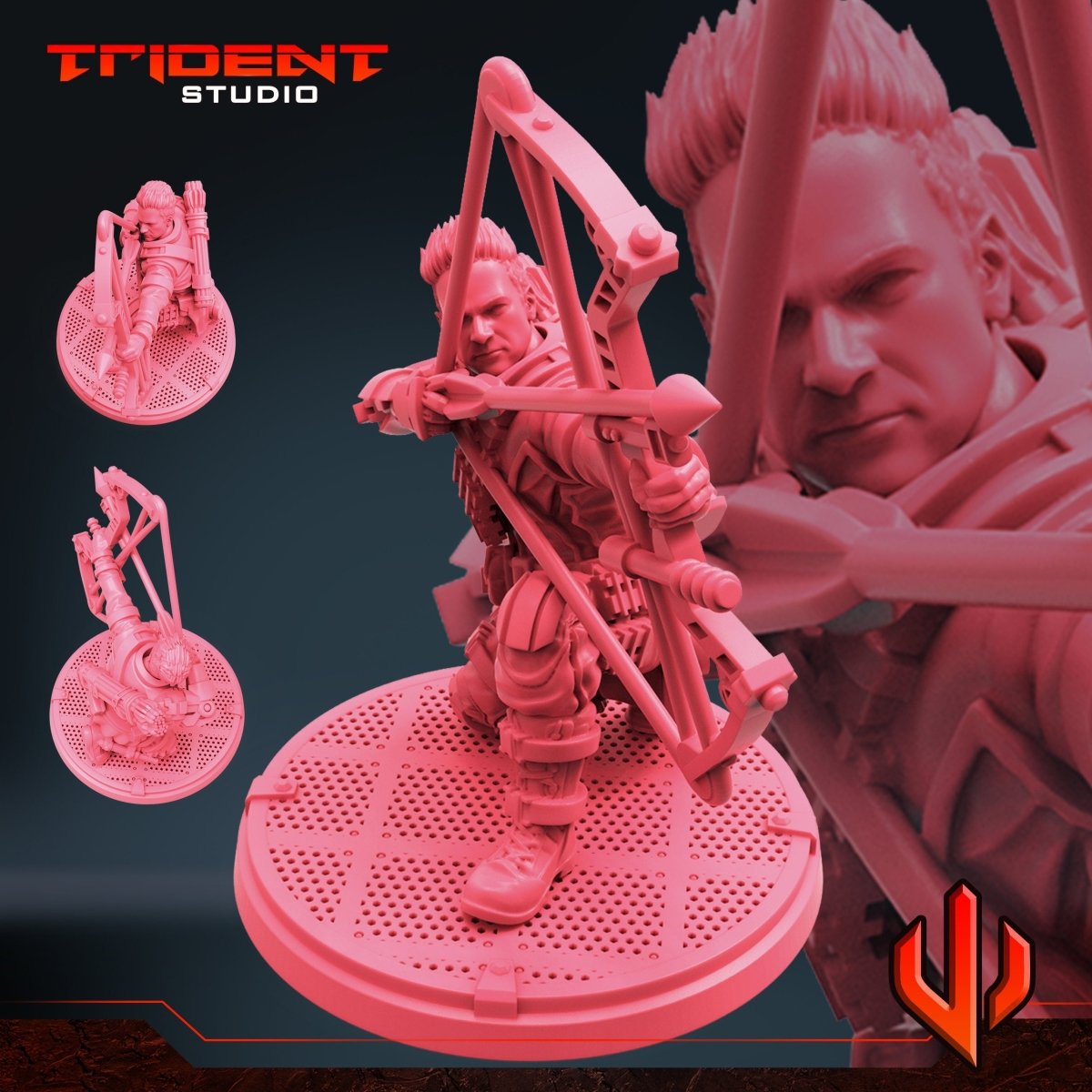 Human Super Archer (Version B) Resin Miniature - MCP/Crisis Protocol Compatible (40mm tall) Resin 3D Print - Trident Studios - Gootzy Gaming