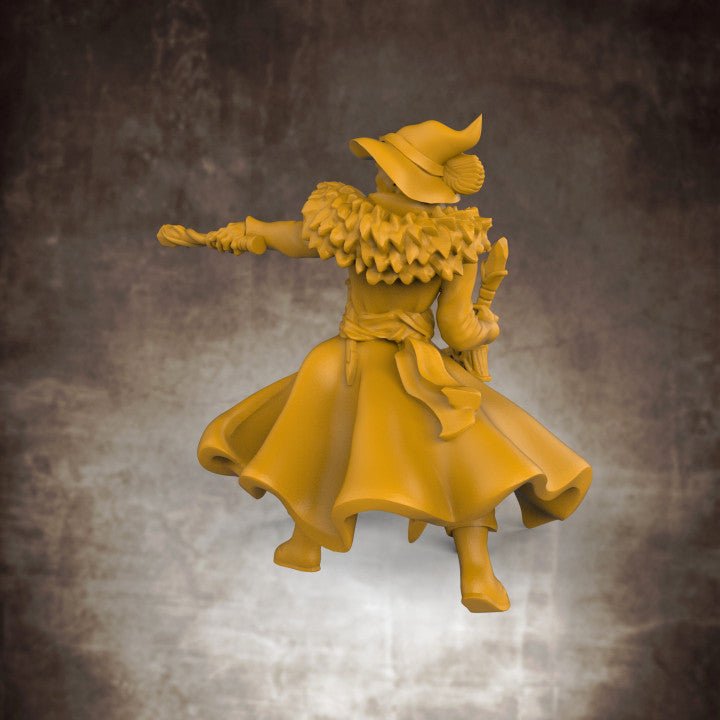 Human Wizard with Crystal Wand and Magic Sword - Roleplaying Mini for D&D or Pathfinder - 32mm Scale High Quality 8k Resin 3D Print - Lion Tower Miniatures - Gootzy Gaming
