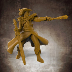 Human Wizard with Crystal Wand and Magic Sword - Roleplaying Mini for D&D or Pathfinder - 32mm Scale High Quality 8k Resin 3D Print - Lion Tower Miniatures - Gootzy Gaming