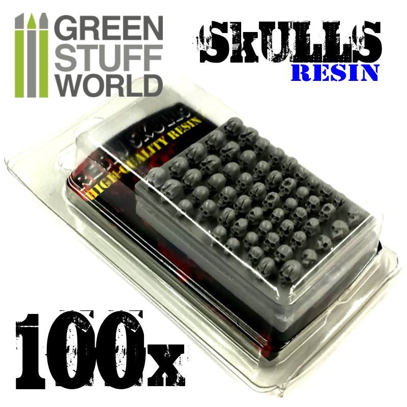 Humanoid Skulls - Unpainted Cast Resin Decoration Kit - Green Stuff World - Gootzy Gaming