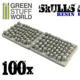 Humanoid Skulls - Unpainted Cast Resin Decoration Kit - Green Stuff World - Gootzy Gaming