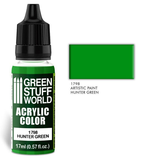 Hunter Green - Matte Acrylic Paint - Green Stuff World - 17 mL Dropper Bottle - Gootzy Gaming