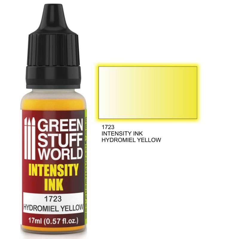 Hydromiel Yellow Intensity Ink - Acrylic Ink - Green Stuff World - 17 mL Dropper Bottle - Gootzy Gaming