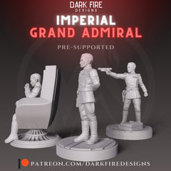 Imperial Blue Grand Admiral - SW Legion Compatible Miniature (38-40mm tall) High Quality 8k Resin 3D Print - Dark Fire Designs - Gootzy Gaming