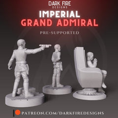Imperial Blue Grand Admiral - SW Legion Compatible Miniature (38 - 40mm tall) High Quality 8k Resin 3D Print - Dark Fire Designs - Gootzy Gaming