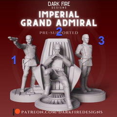 Imperial Blue Grand Admiral - SW Legion Compatible Miniature (38 - 40mm tall) High Quality 8k Resin 3D Print - Dark Fire Designs - Gootzy Gaming