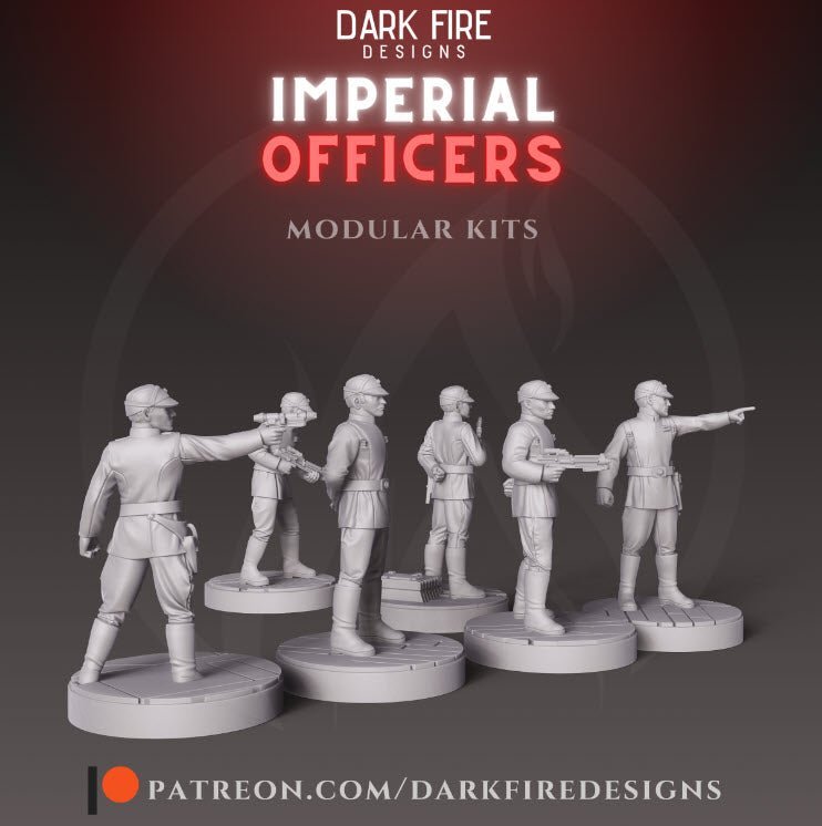 Imperial Commanding Officers - SW Legion Compatible Miniature (38 - 40mm tall) High Quality 8k Resin 3D Print - Dark Fire Designs - Gootzy Gaming