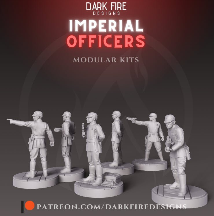Imperial Commanding Officers - SW Legion Compatible Miniature (38 - 40mm tall) High Quality 8k Resin 3D Print - Dark Fire Designs - Gootzy Gaming