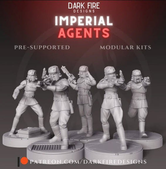 Imperial Field Occupation Agents Squad - SW Legion Compatible (38 - 40mm tall) Multi - Piece High Quality 8k Resin 3D Print - Dark Fire Designs - Gootzy Gaming