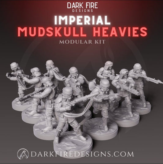 Imperial Mudskull Heavy Weapon Trooper - SW Legion Compatible Miniature (38 - 40mm tall) High Quality 8k Resin 3D Print - Dark Fire Designs - Gootzy Gaming