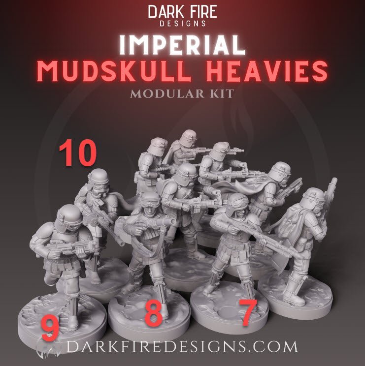 Imperial Mudskull Heavy Weapon Trooper - SW Legion Compatible Miniature (38 - 40mm tall) High Quality 8k Resin 3D Print - Dark Fire Designs - Gootzy Gaming