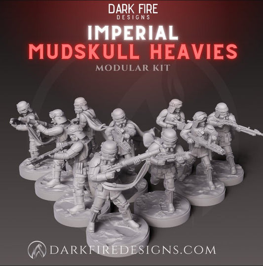 Imperial Mudskull Heavy Weapon Trooper - SW Legion Compatible Miniature (38-40mm tall) High Quality 8k Resin 3D Print - Dark Fire Designs - Gootzy Gaming