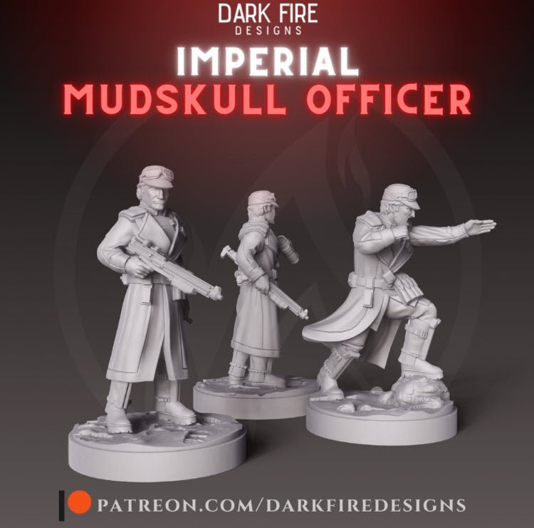 Imperial Mudskull Officer - SW Legion Compatible Miniature (38 - 40mm tall) High Quality 8k Resin 3D Print - Dark Fire Designs - Gootzy Gaming
