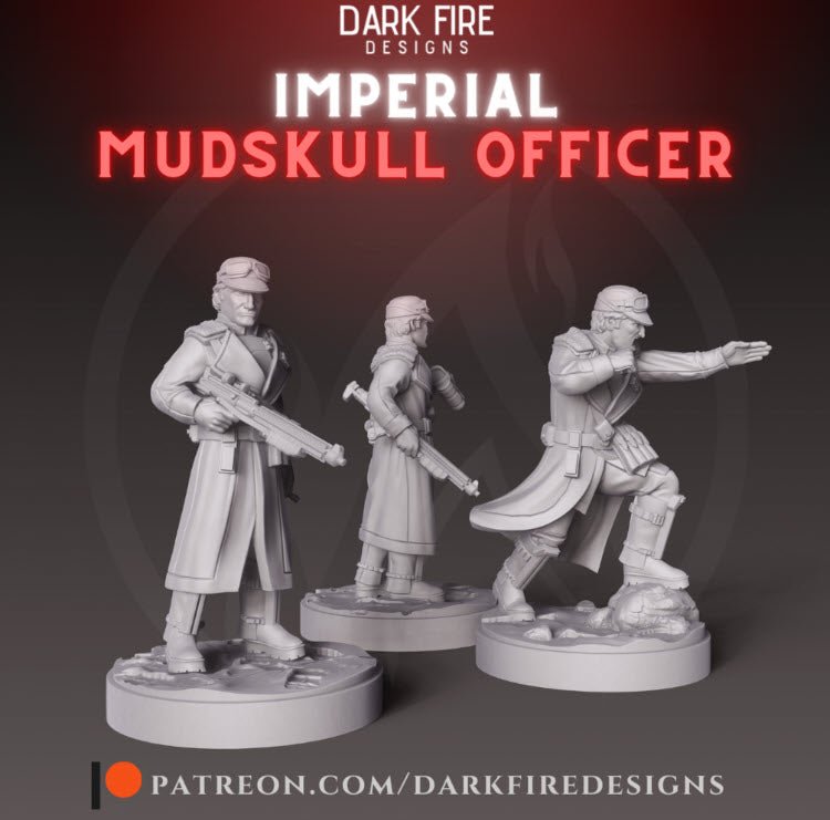 Imperial Mudskull Officer - SW Legion Compatible Miniature (38-40mm tall) High Quality 8k Resin 3D Print - Dark Fire Designs - Gootzy Gaming