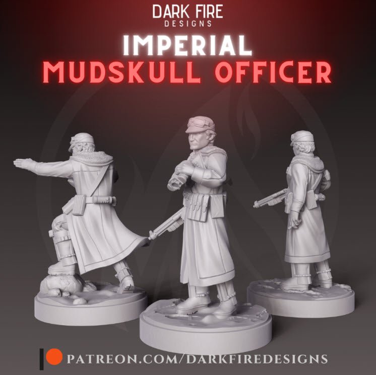 Imperial Mudskull Officer - SW Legion Compatible Miniature (38-40mm tall) High Quality 8k Resin 3D Print - Dark Fire Designs - Gootzy Gaming