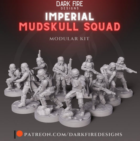 Imperial Mudskull Trooper Squad - SW Legion Compatible (38 - 40mm tall) Multi - Piece High Quality 8k Resin 3D Print - Dark Fire Designs - Gootzy Gaming