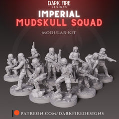 Imperial Mudskull Trooper Squad - SW Legion Compatible (38 - 40mm tall) Multi - Piece High Quality 8k Resin 3D Print - Dark Fire Designs - Gootzy Gaming