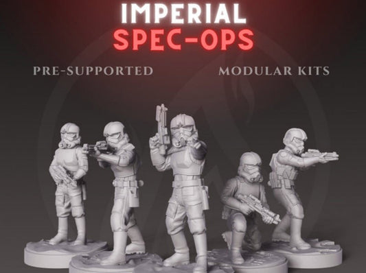 Imperial Spec-Ops Squad - SW Legion Compatible (38-40mm tall) Multi-Piece High Quality 8k Resin 3D Print - Dark Fire Designs - Gootzy Gaming