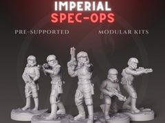 Imperial Spec - Ops Squad - SW Legion Compatible (38 - 40mm tall) Multi - Piece High Quality 8k Resin 3D Print - Dark Fire Designs - Gootzy Gaming