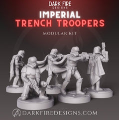 Imperial Trench Troopers Squad - SW Legion Compatible (38 - 40mm tall) Multi - Piece High Quality 8k Resin 3D Print - Dark Fire Designs - Gootzy Gaming