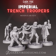 Imperial Trench Troopers Squad - SW Legion Compatible (38-40mm tall) Multi-Piece High Quality 8k Resin 3D Print - Dark Fire Designs - Gootzy Gaming