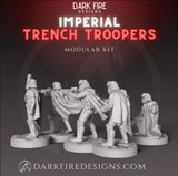 Imperial Trench Troopers Squad - SW Legion Compatible (38-40mm tall) Multi-Piece High Quality 8k Resin 3D Print - Dark Fire Designs - Gootzy Gaming