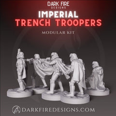 Imperial Trench Troopers Squad - SW Legion Compatible (38 - 40mm tall) Multi - Piece High Quality 8k Resin 3D Print - Dark Fire Designs - Gootzy Gaming