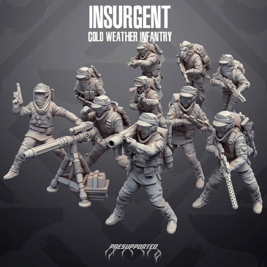 Insurgent Cold Weather Infantry Troopers - SW Legion Compatible Miniature (38 - 40mm tall) High Quality 8k Resin 3D Print - Skullforge Studios - Gootzy Gaming