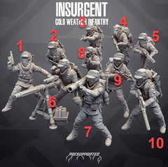 Insurgent Cold Weather Infantry Troopers - SW Legion Compatible Miniature (38 - 40mm tall) High Quality 8k Resin 3D Print - Skullforge Studios - Gootzy Gaming