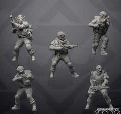 Insurgent Echo Squad - 5 Miniature All In Bundle - SW Legion Compatible (38 - 40mm tall) Resin 3D Print - Skullforge Studios - Gootzy Gaming