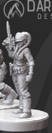 Insurgent Female Alien Trooper Single Miniature - SW Legion Compatible (38 - 40mm tall) Resin 3D Print - Dark Fire Designs - Gootzy Gaming