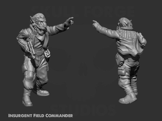 Insurgent Field Commander Miniature - SW Legion Compatible (38-40mm tall) Resin 3D Print - Skullforge Studios - Gootzy Gaming