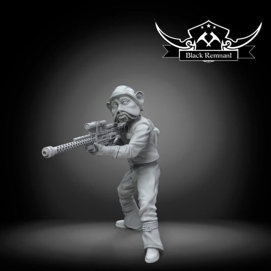 Insurgent Flappy Face Sniper - Single Miniature - SW Legion Compatible (38-40mm tall) Resin 3D Print - Black Remnant - Gootzy Gaming