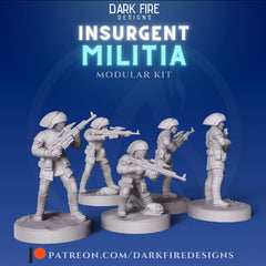 Insurgent Fleet Militia Squad - SW Legion Compatible (38-40mm tall) Multi-Piece High Quality 8k Resin 3D Print - Dark Fire Designs - Gootzy Gaming