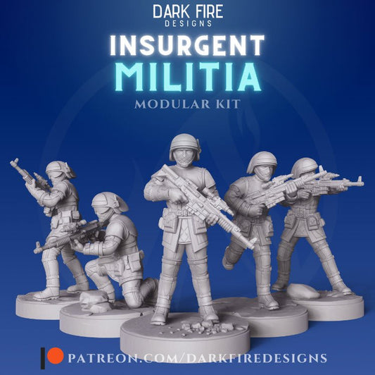 Insurgent Fleet Militia Squad - SW Legion Compatible (38-40mm tall) Multi-Piece High Quality 8k Resin 3D Print - Dark Fire Designs - Gootzy Gaming