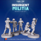 Insurgent Fleet Militia Squad - SW Legion Compatible (38-40mm tall) Multi-Piece High Quality 8k Resin 3D Print - Dark Fire Designs - Gootzy Gaming