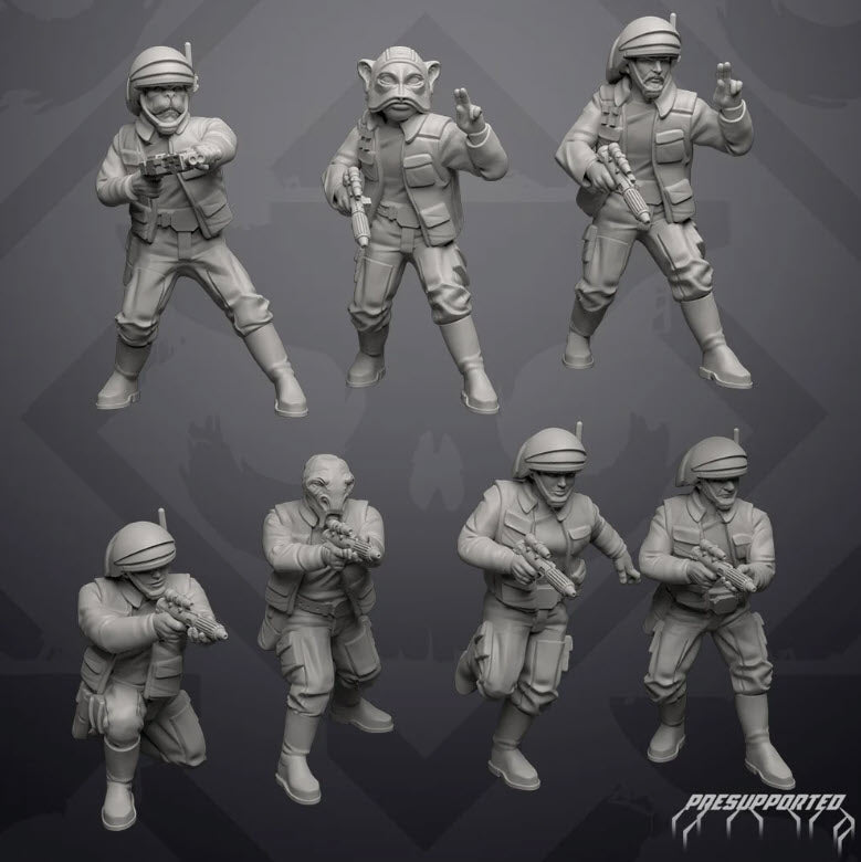 Insurgent Naval Basic Troopers - 7 Miniature All In Bundle- SW Legion Compatible (38-40mm tall) Resin 3D Print - Skullforge Studios - Gootzy Gaming