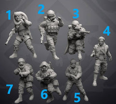 Insurgent Paratrooper Squad - Heavy Gear - Single Miniature - SW Legion Compatible (38-40mm tall) Resin 3D Print - Skullforge Studios - Gootzy Gaming