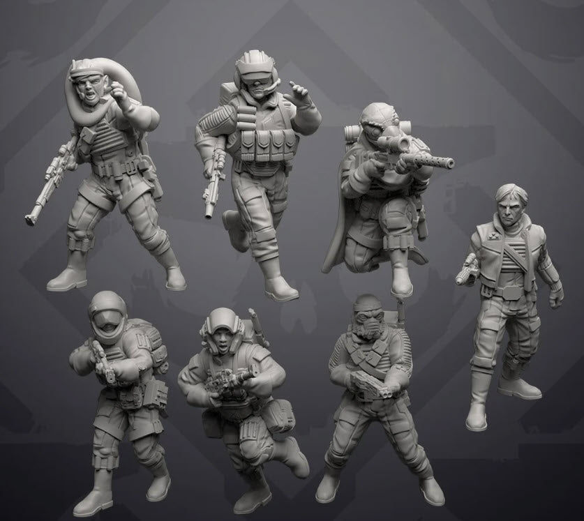 Insurgent Paratrooper Squad - Heavy Gear - Single Miniature - SW Legion Compatible (38 - 40mm tall) Resin 3D Print - Skullforge Studios - Gootzy Gaming
