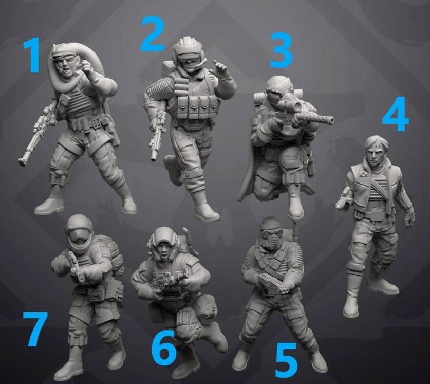 Insurgent Paratrooper Squad - Heavy Gear - Single Miniature - SW Legion Compatible (38 - 40mm tall) Resin 3D Print - Skullforge Studios - Gootzy Gaming