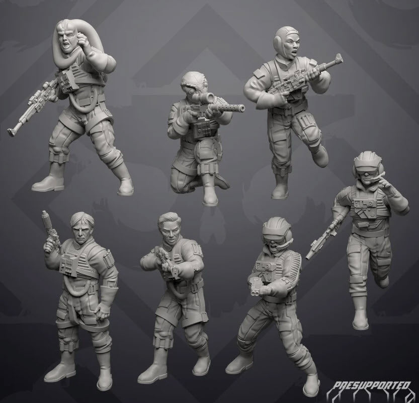 Insurgent Paratrooper Squad - Light Gear - Single Miniature - SW Legion Compatible (38 - 40mm tall) Resin 3D Print - Skullforge Studios - Gootzy Gaming